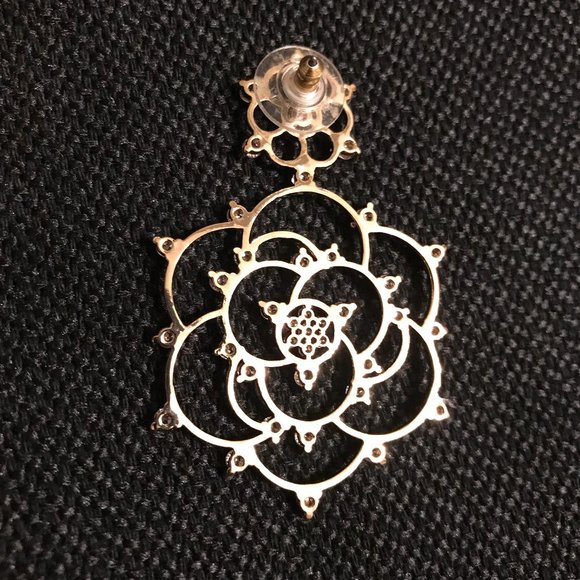 NWT Neiman Marcus 2 medallion Lrg crystal earrings - Picture 5 of 7